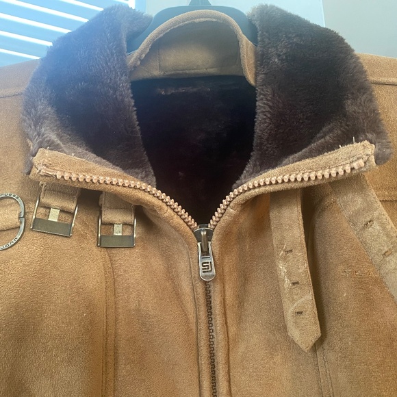 Vintage Sean John Suede Brown Men's Bomber Fur Lined Coat/Jacket Size XXL - Picture 9 of 12